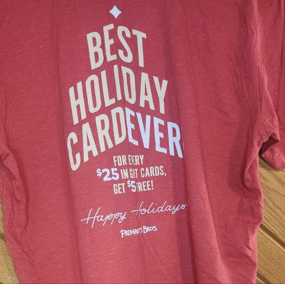 Live And Tell Primanti Brothers Holiday Gift Card Medium Tshirt - Picture 8 of 8